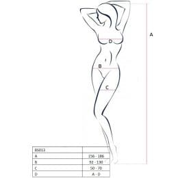 PASSION - WOMAN BS013 WHITE BODYSTOCKING ONE SIZE 2